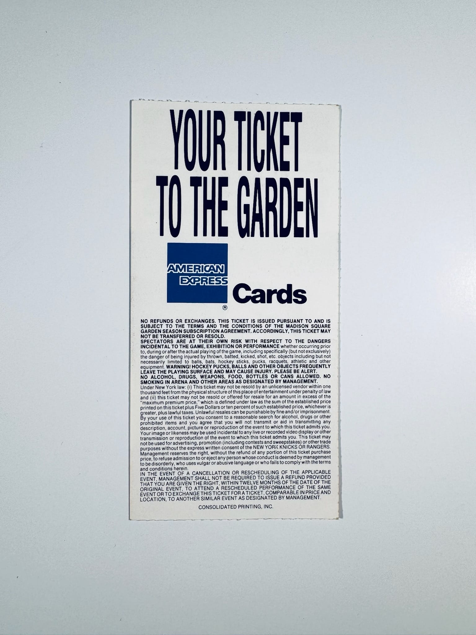 1994 New York Rangers Stanley Cup Finals GM 7 Mark Messier Ticket Hockey and Program - Northwest Cascade Collectibles