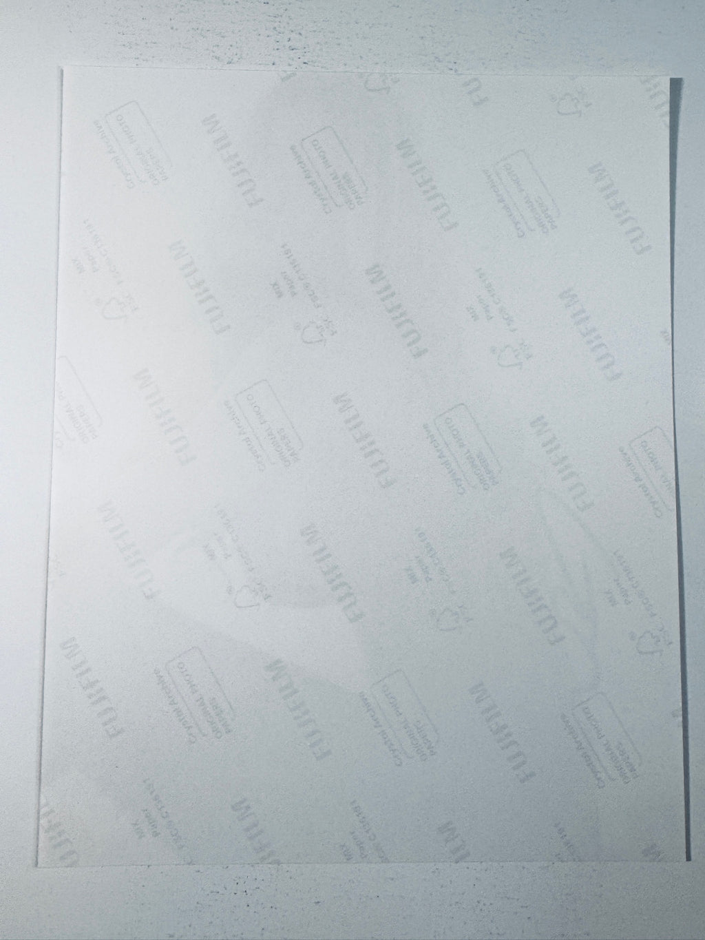 Fujifilm Crystal Archive photographic paper back surface showing the authentic backing and matte paper texture for the Brooklyn Decker signed photo.