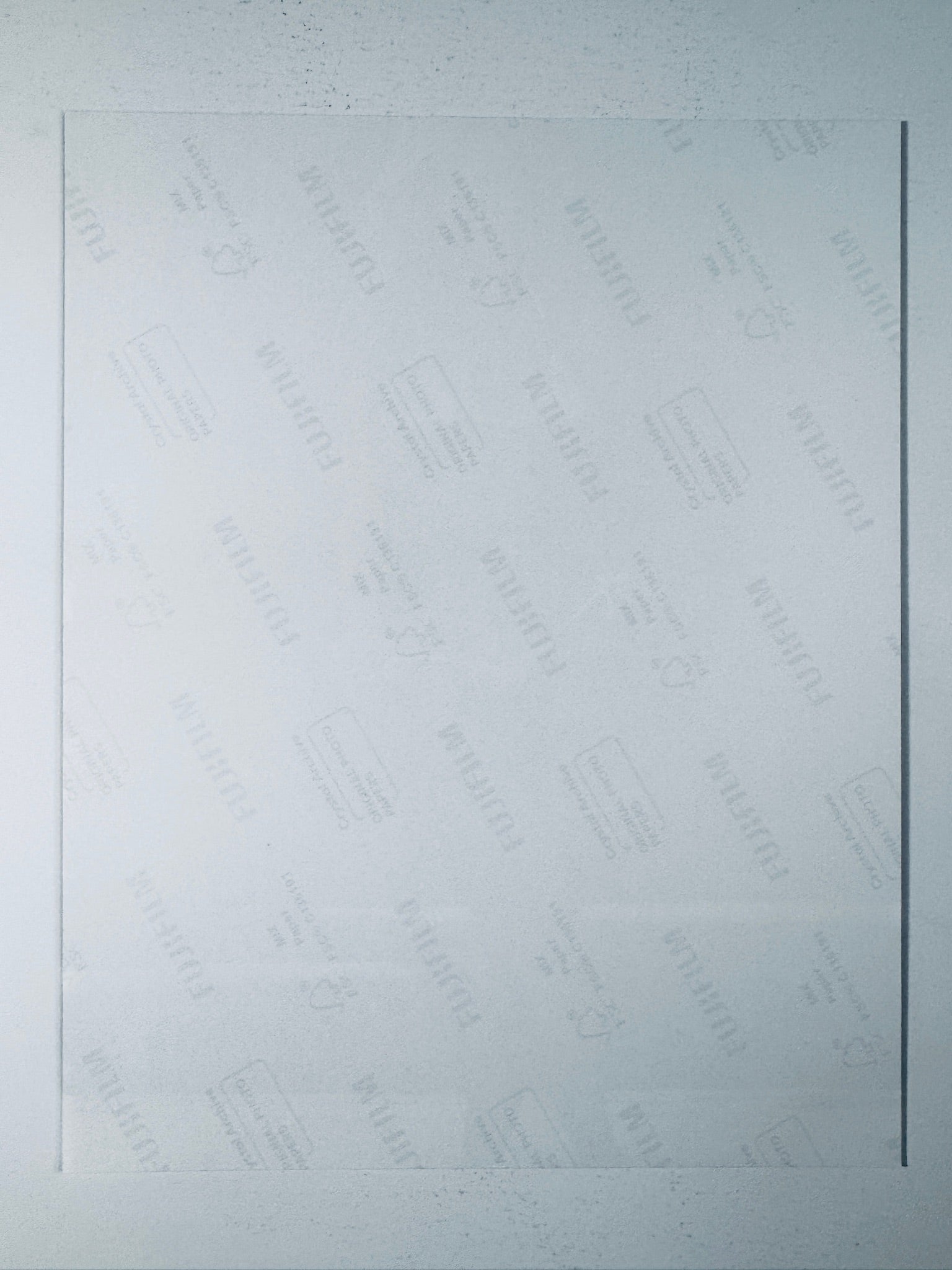 Back of the Fujifilm photographic paper showing the reverse side condition and paper branding for the Amber Lancaster signed collectible.