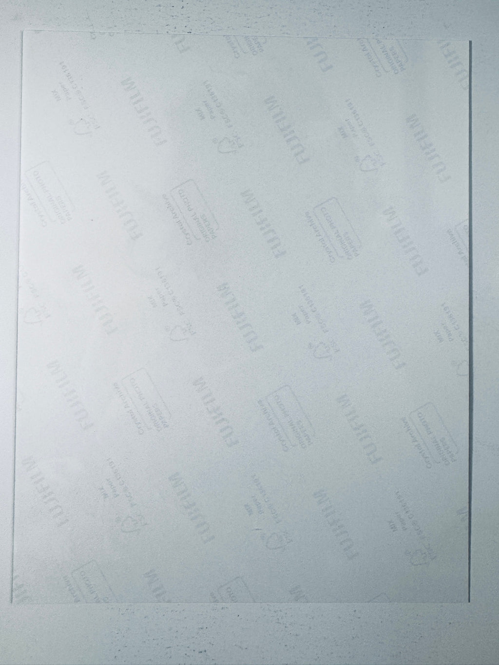 Fujifilm Crystal Archive photographic paper back surface showing the authentic backing and matte paper texture for the Amy Smart signed photo.