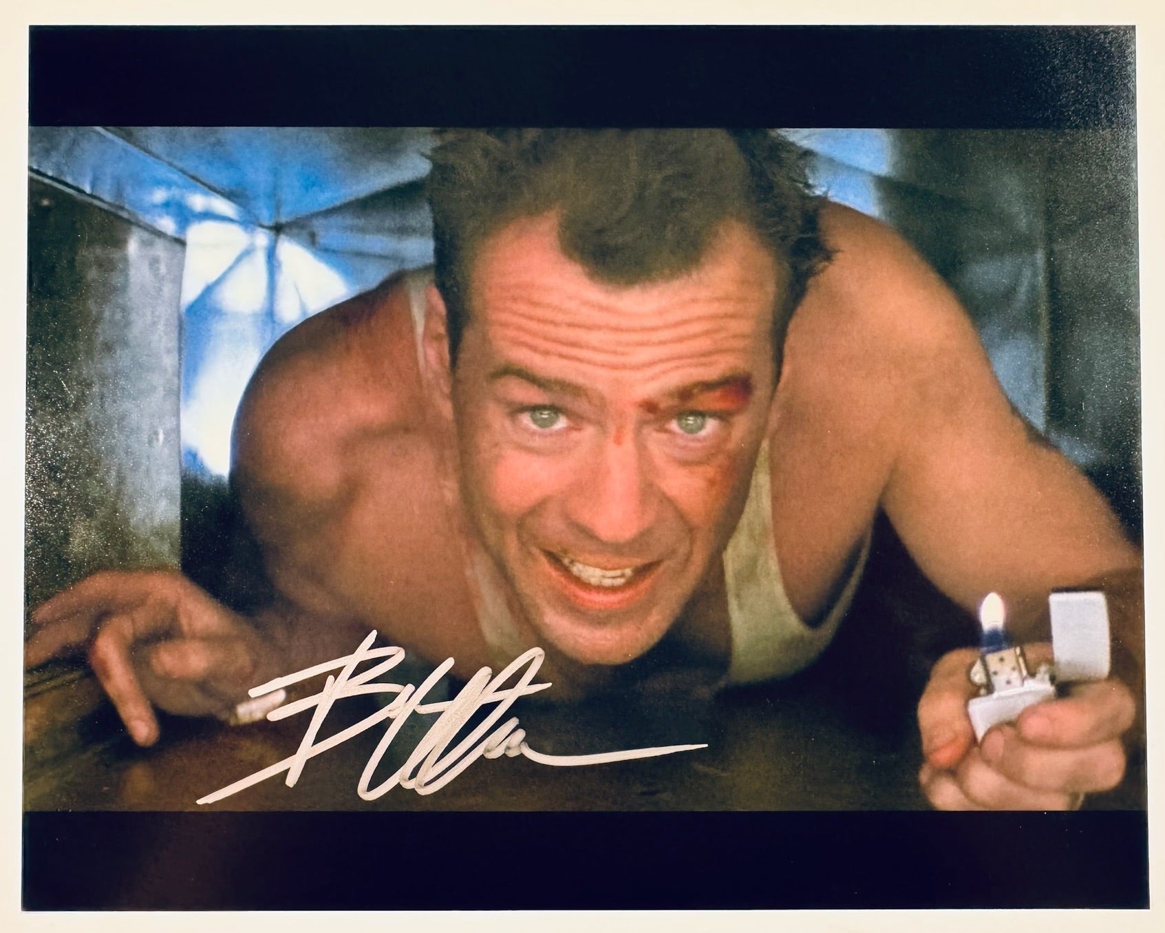 Bruce Willis Die Hard signed 10x8 color glossy photograph front view