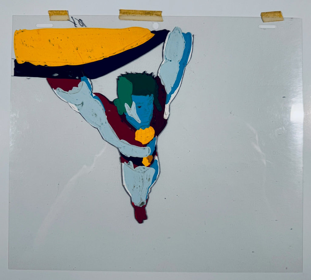 Back of original Captain Planet 1990s animation cel production art one‑of‑a‑kind piece