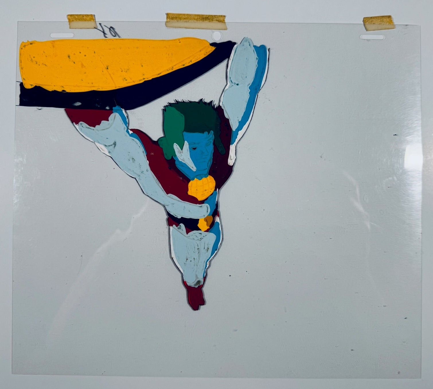 Back of original Captain Planet 1990s animation cel production art one‑of‑a‑kind piece