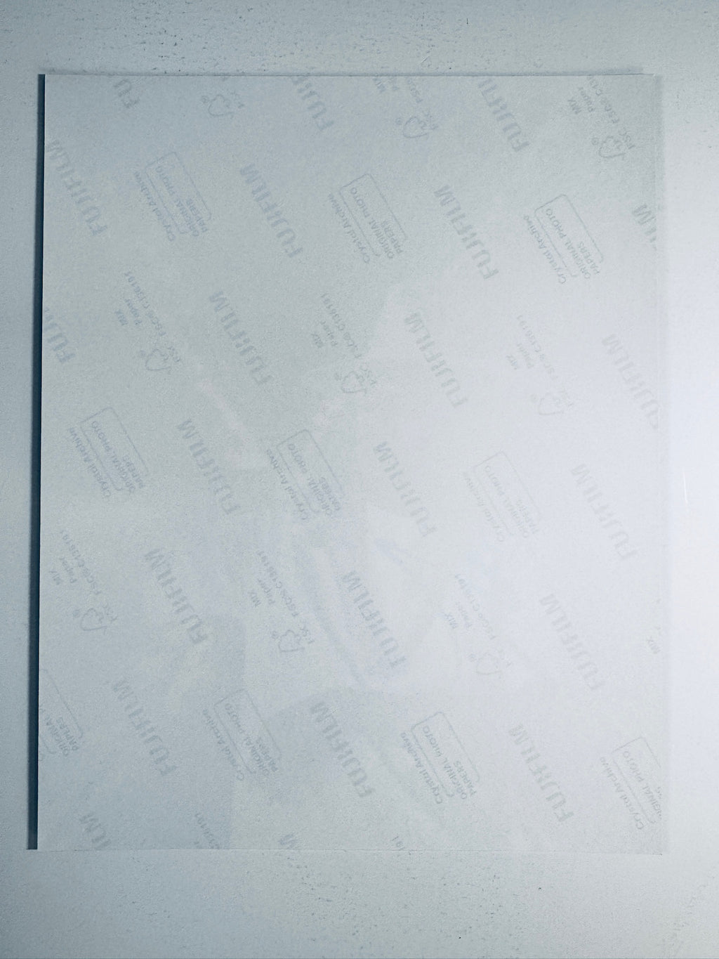 Back condition view of the Fujifilm Crystal Archive paper for the Chris Brown signed 8x10 photo.