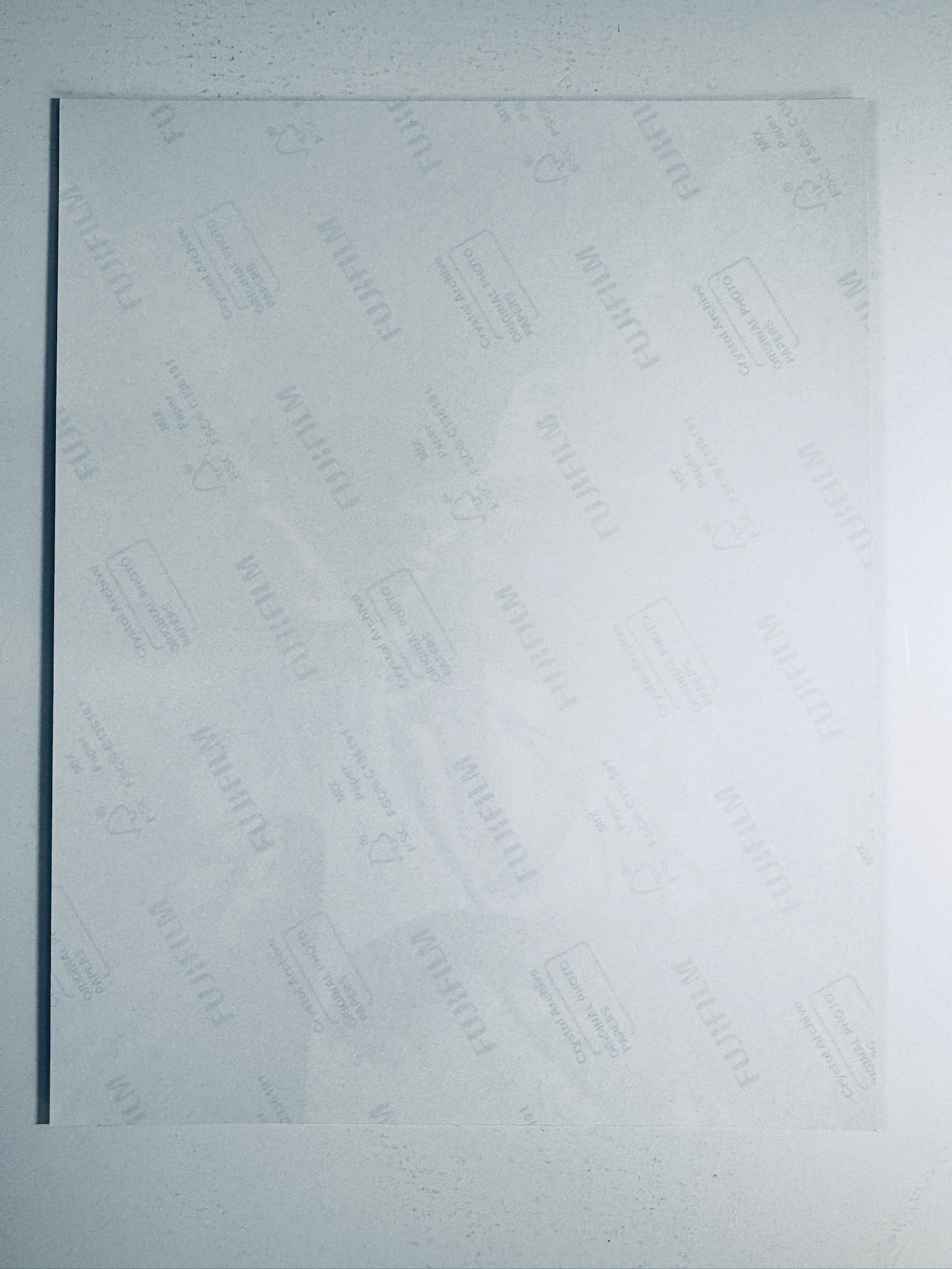 Back condition view of the Fujifilm Crystal Archive paper for the Chris Brown signed 8x10 photo.