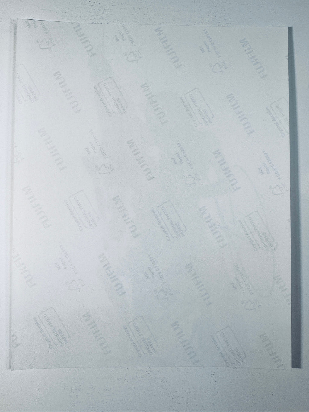 Back of the Fujifilm photographic paper showing the reverse side condition and paper branding for the Christina Aguilera signed collectible.