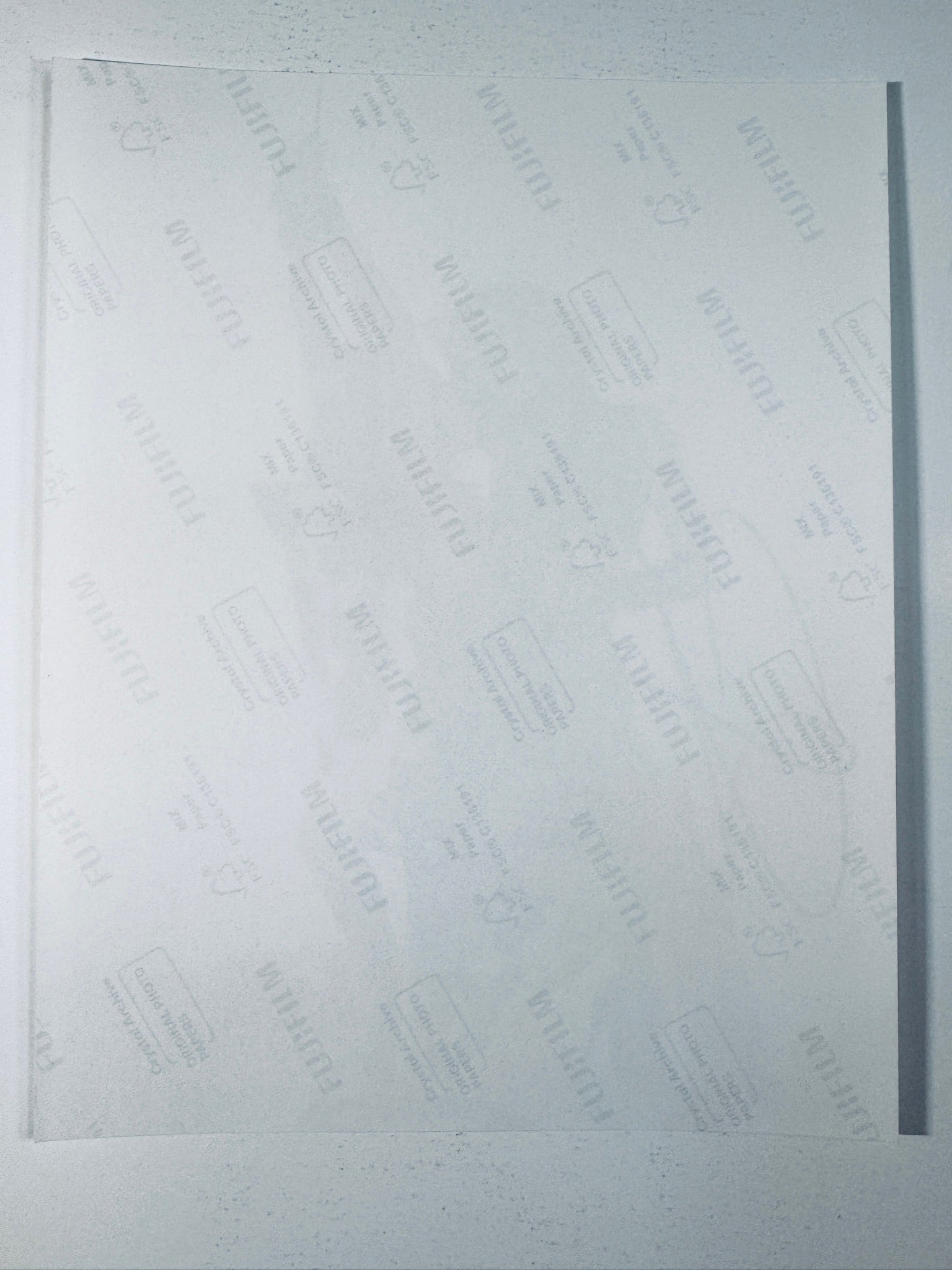 Back of the Fujifilm photographic paper showing the reverse side condition and paper branding for the Christina Aguilera signed collectible.