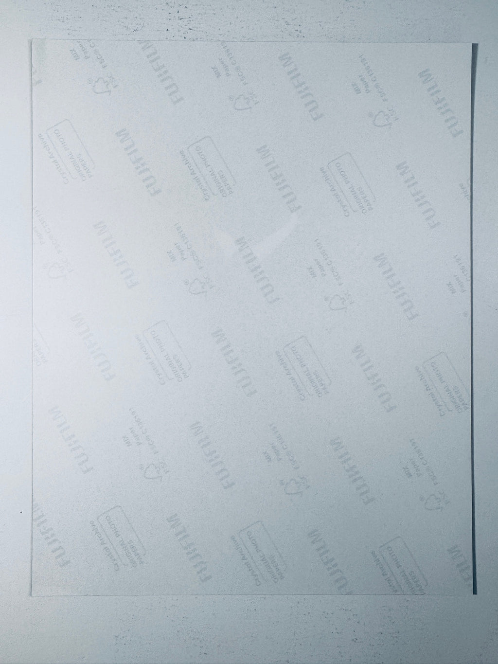 Back condition view of the Fujifilm Crystal Archive paper for the Clarence Thomas signed Supreme Court 8x10 photo.