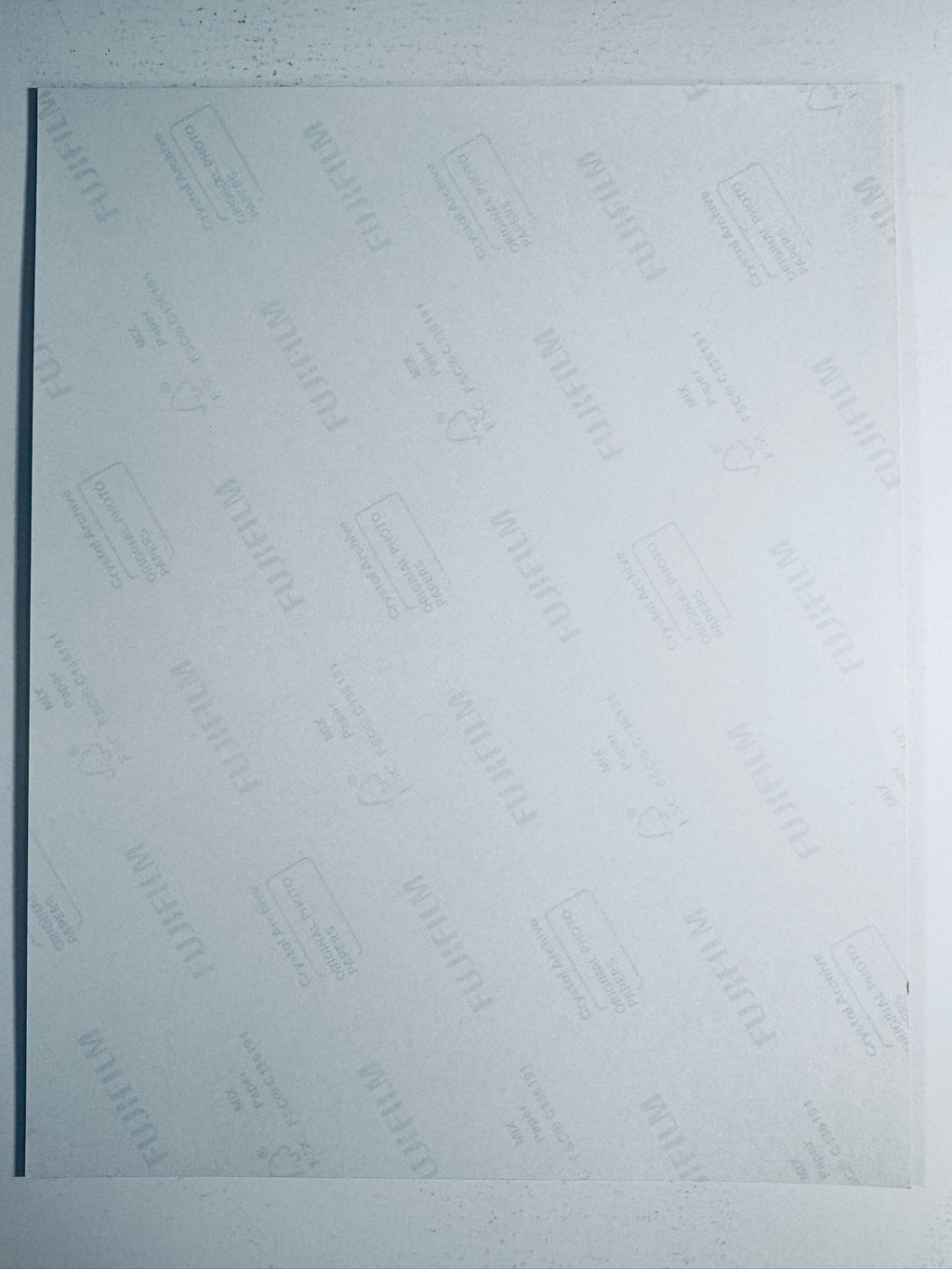 Back condition view of the Fujifilm Crystal Archive paper for the Corey Burton signed Cad Bane 8x10 photo.