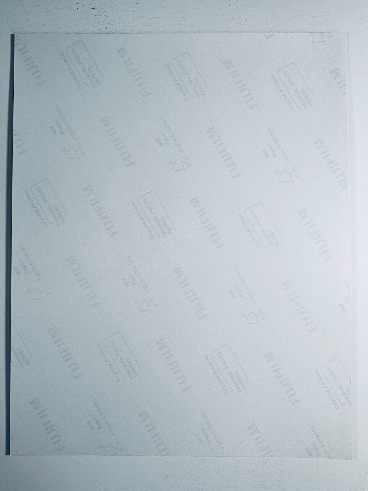 Back condition view of the Fujifilm Crystal Archive paper for the Corey Burton signed Cad Bane 8x10 photo.