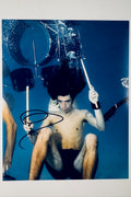 Dave Grohl hand-signed 8x10 matte photo playing drums underwater in the iconic Nirvana style.