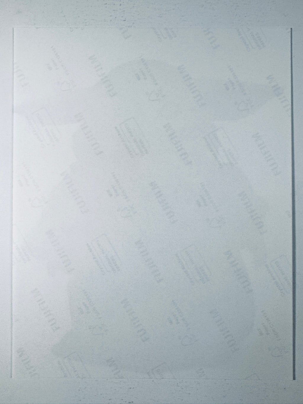 Fujifilm Crystal Archive photographic paper back surface showing the authentic backing and matte paper texture for the David Acord signed Grogu photo.