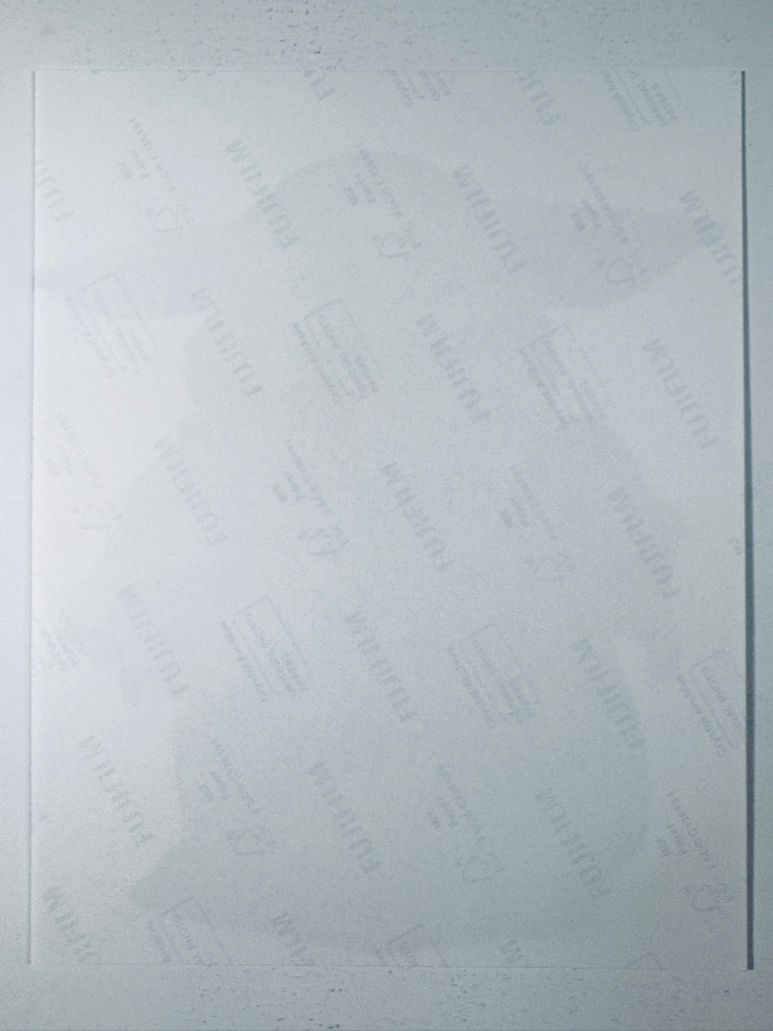 Fujifilm Crystal Archive photographic paper back surface showing the authentic backing and matte paper texture for the David Acord signed Grogu photo.