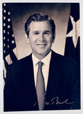 George W. Bush signed 5x7 black and white glossy photograph front view