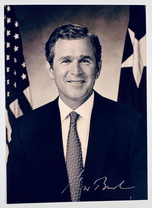 George W. Bush Signed Autograph Signature 5x7 B&W Glossy Photograph