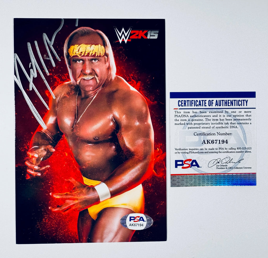 Hulk Hogan signed WWE 2K15 insert card autograph front view