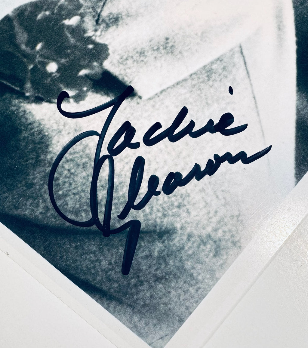 Closeup of Jackie Gleason autograph on The Honeymooners signed 8x10 photo