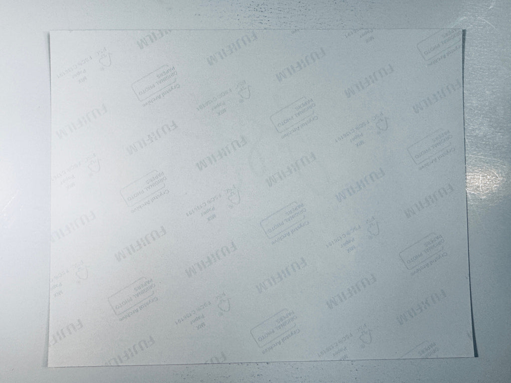 Fujifilm Crystal Archive photographic paper back surface showing the authentic backing and paper condition for the Jamie-Lynn Sigler signed photo.