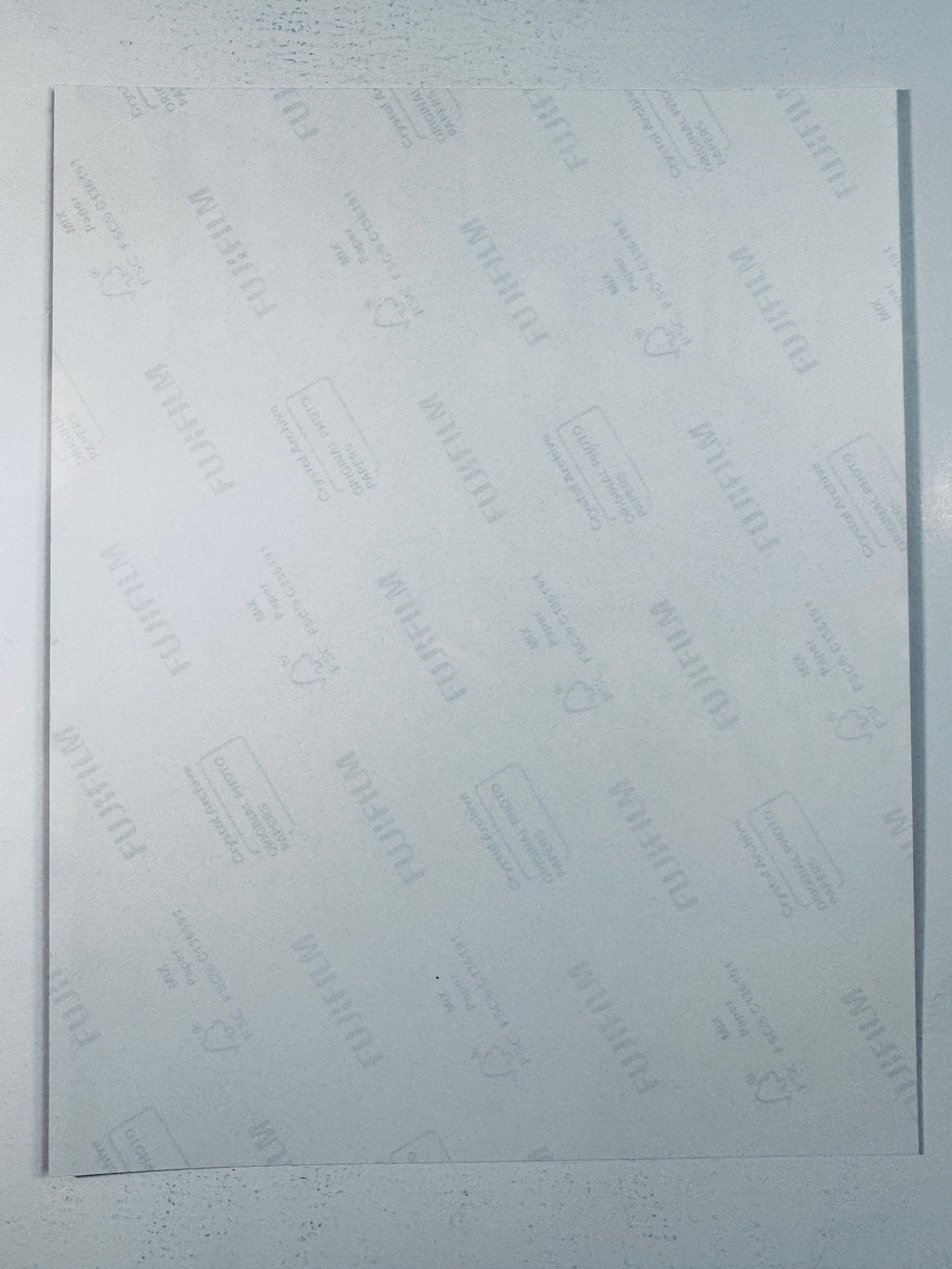 Fujifilm Crystal Archive photographic paper back surface showing the authentic backing and matte paper texture for the Jared Leto signed photo.