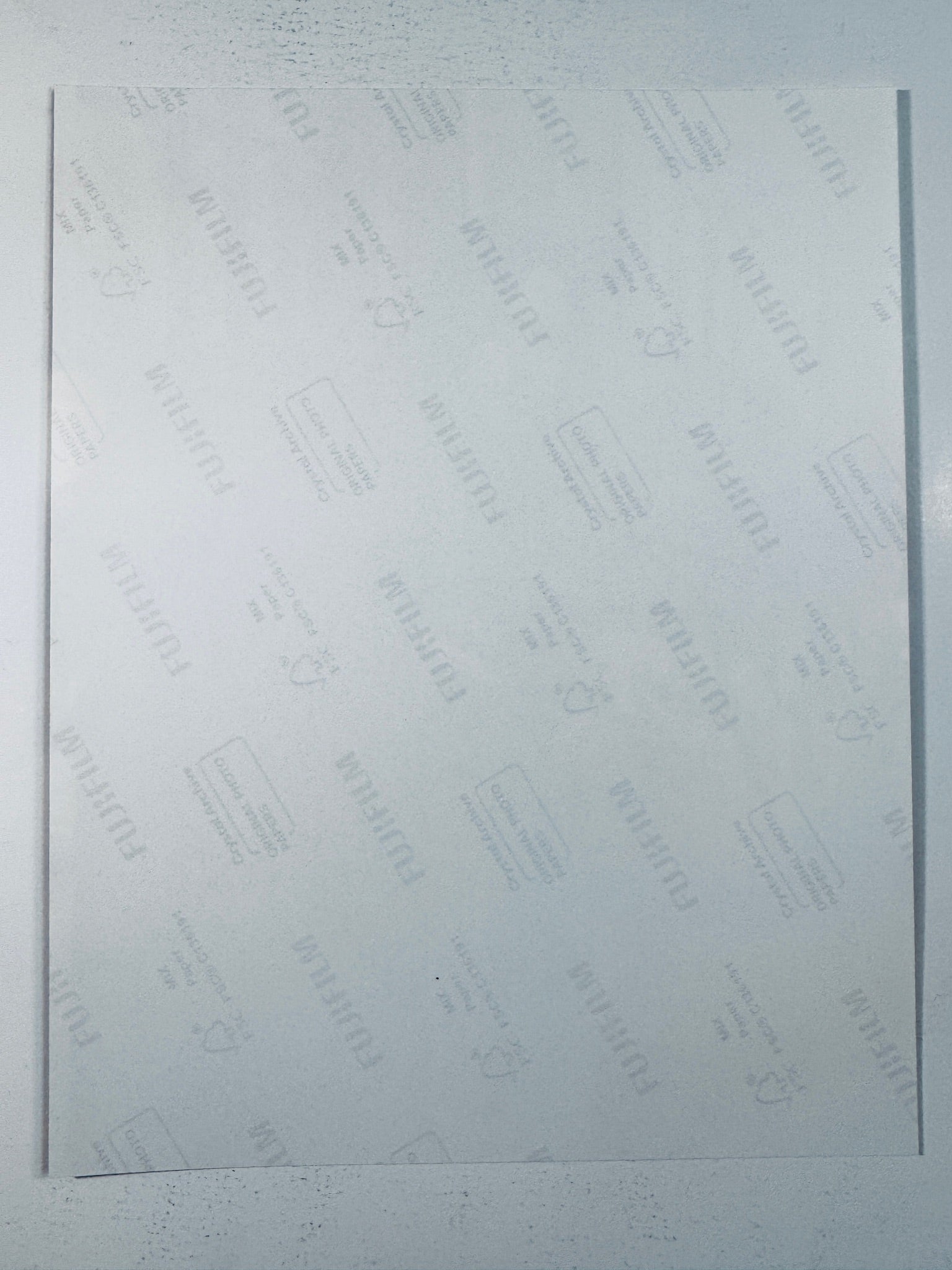 Fujifilm Crystal Archive photographic paper back surface showing the authentic backing and matte paper texture for the Jared Leto signed photo.