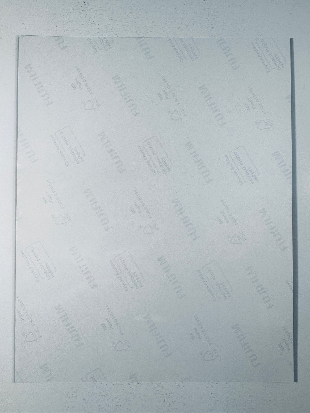 Fujifilm Crystal Archive photographic paper back surface showing the authentic backing and matte paper texture for the Jeff Dunham signed photo.