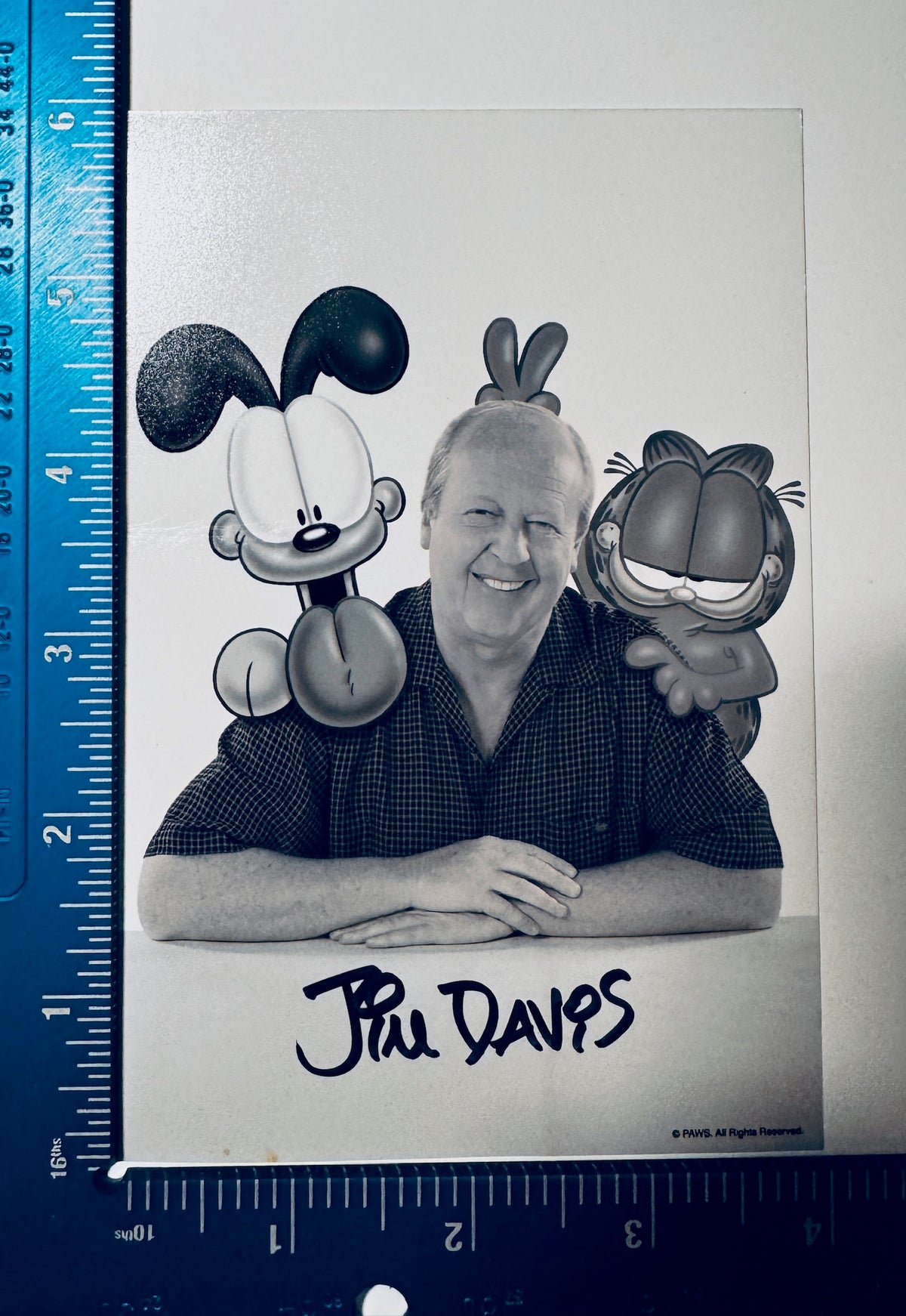jim-davis-signed-garfield-photo-ruler-measurement-4x6