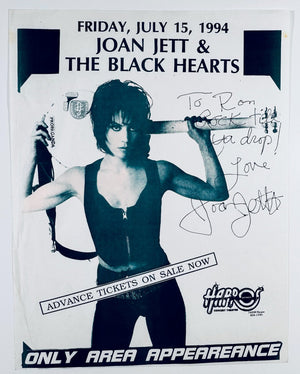 Joan Jett Signed Signature Autograph 8.5x11 Original Concert Promotional Poster