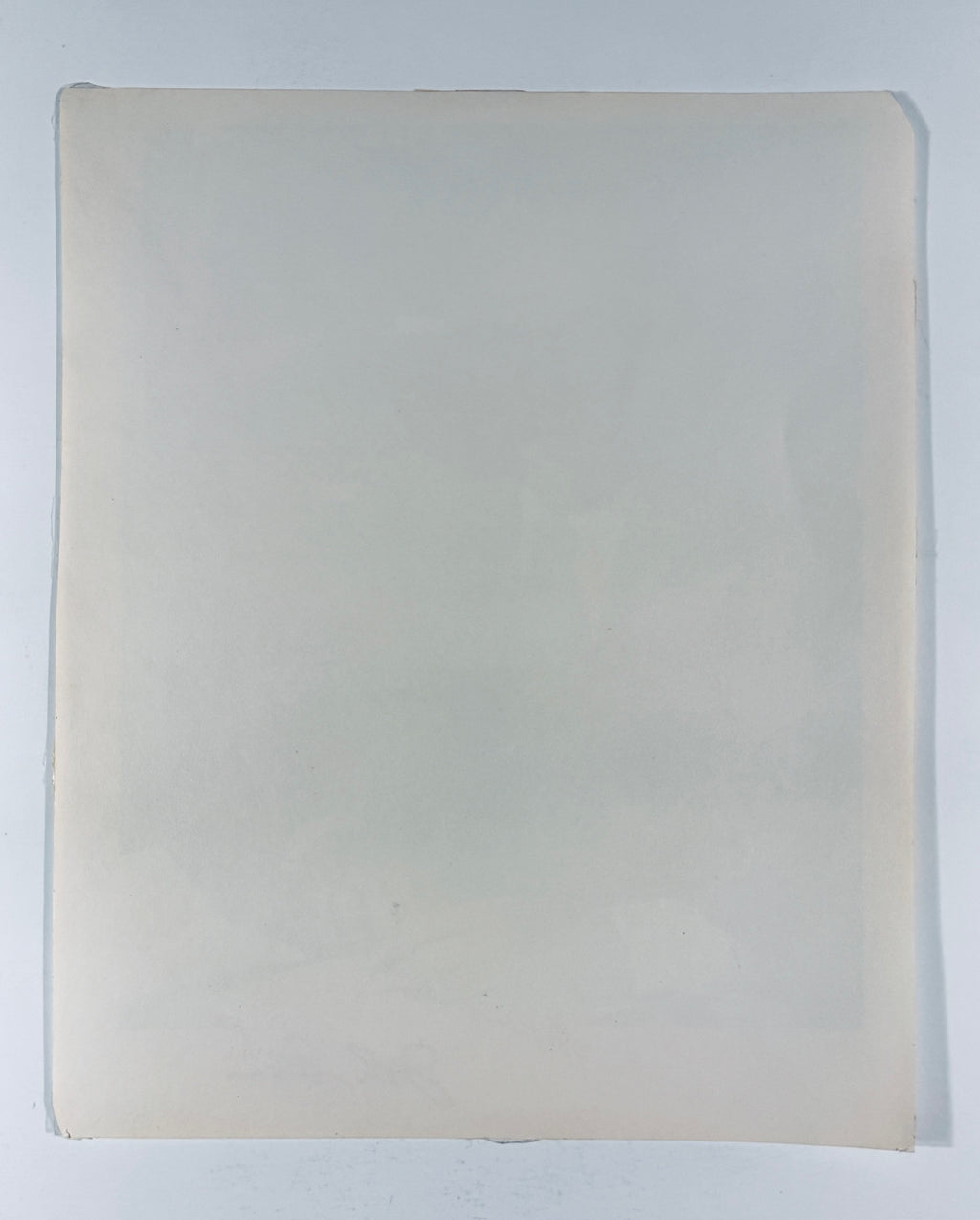 Full back view of the plain white vintage photo paper.