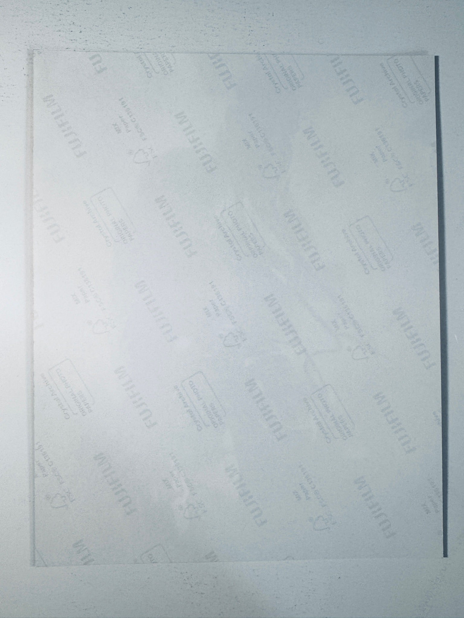 Back condition view of the Fujifilm Crystal Archive paper for the Josh Brolin signed Thanos 8x10 photo.