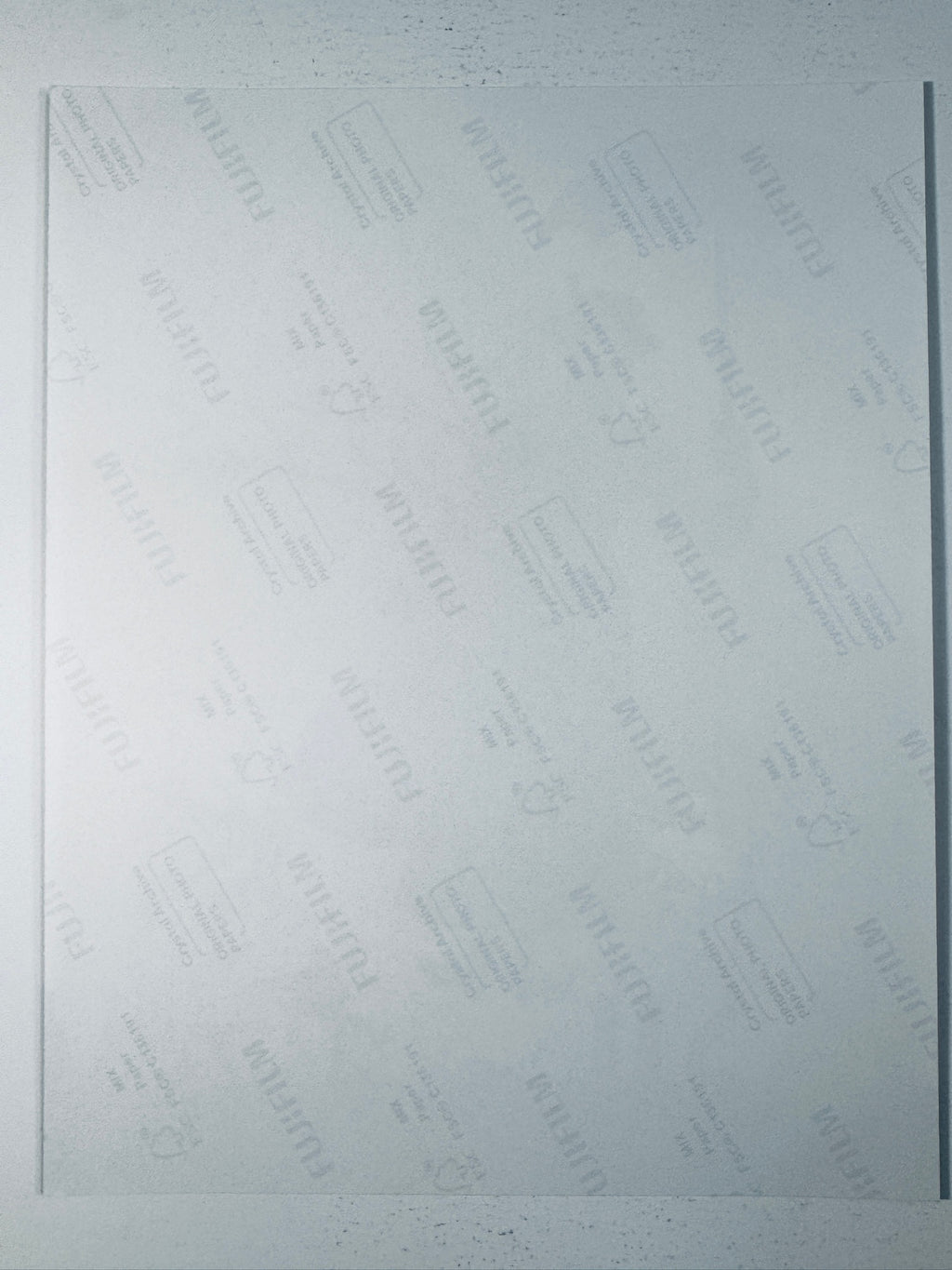 Fujifilm Crystal Archive photographic paper back surface showing the authentic backing and matte paper texture for the Julie Andrews signed photo.