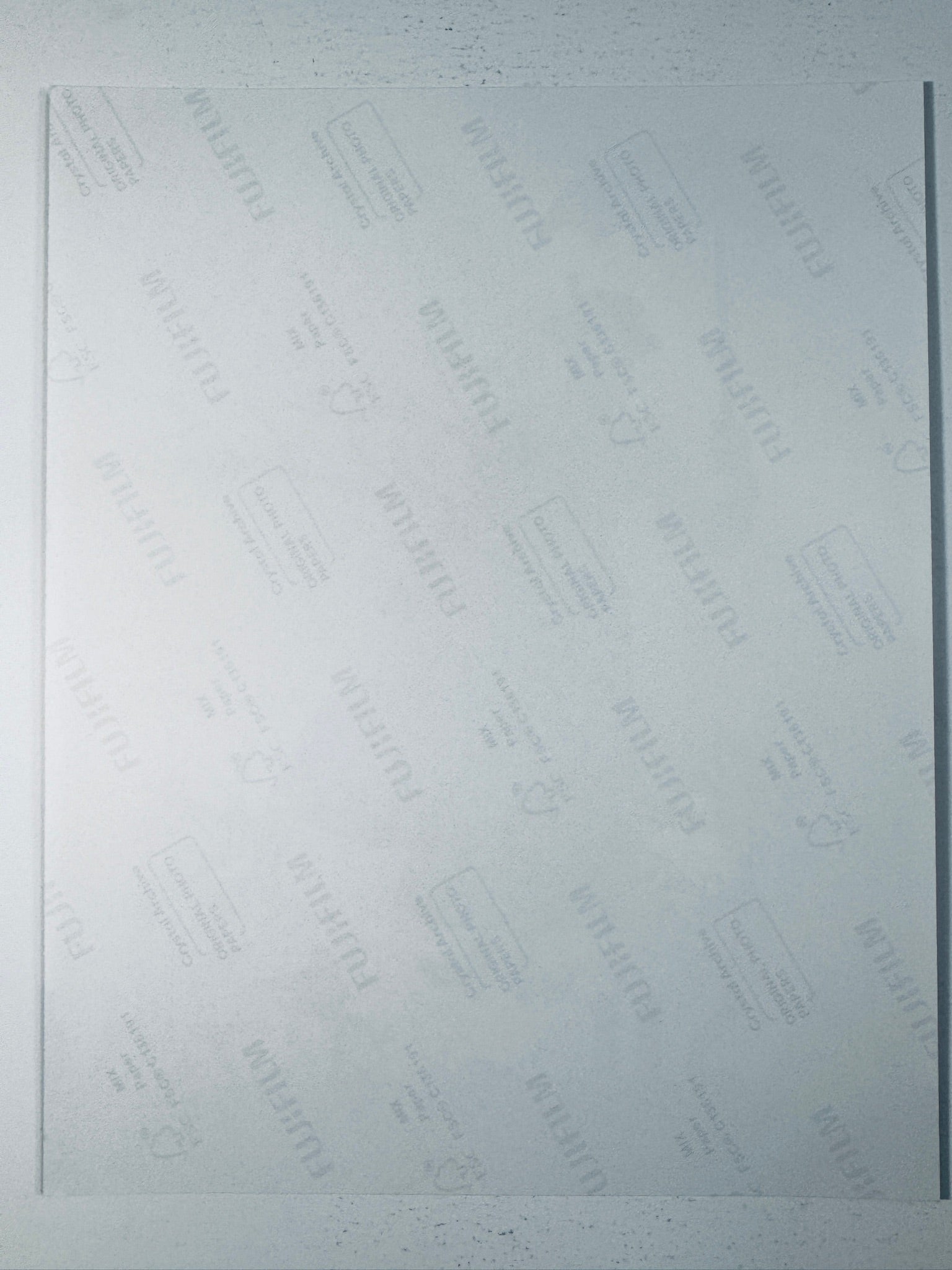 Fujifilm Crystal Archive photographic paper back surface showing the authentic backing and matte paper texture for the Julie Andrews signed photo.