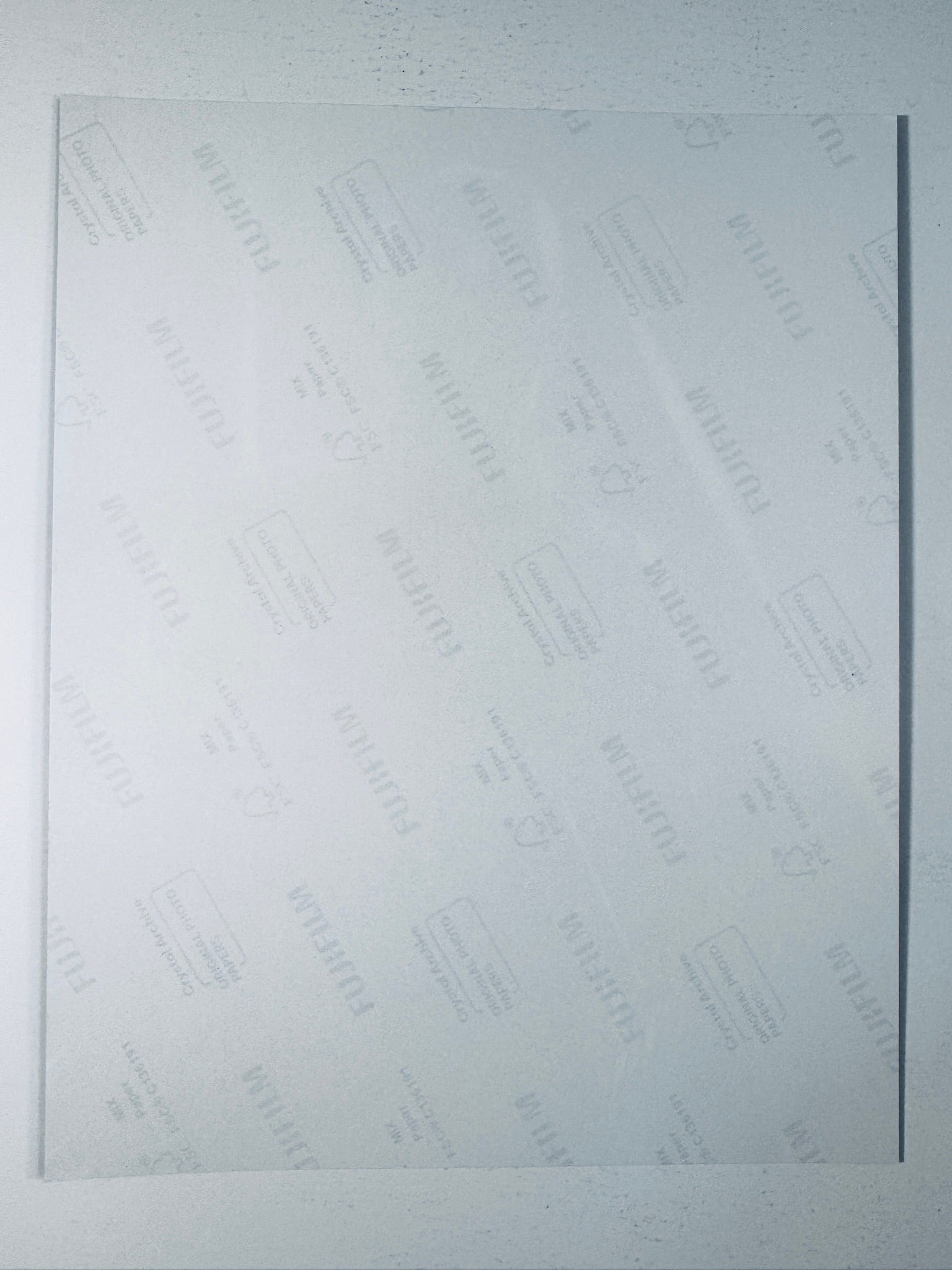 Back of the Fujifilm photographic paper showing the reverse side condition and paper branding for the Karen Gillan signed Guardians of the Galaxy collectible.