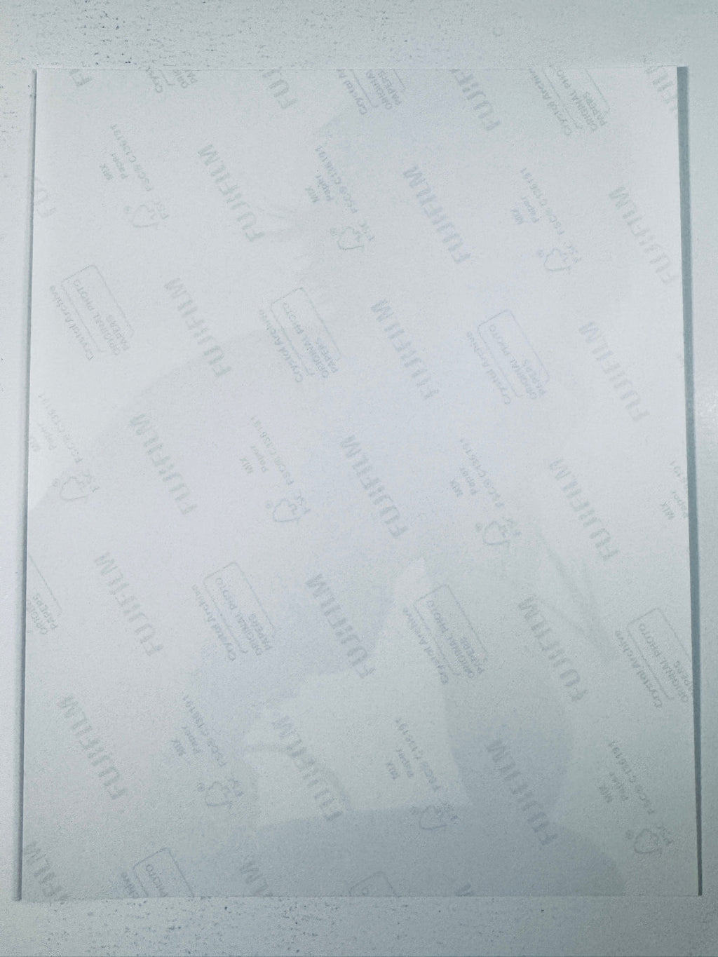 Fujifilm Crystal Archive photographic paper back surface showing the authentic backing and matte paper texture for the Keira Knightley signed photo.