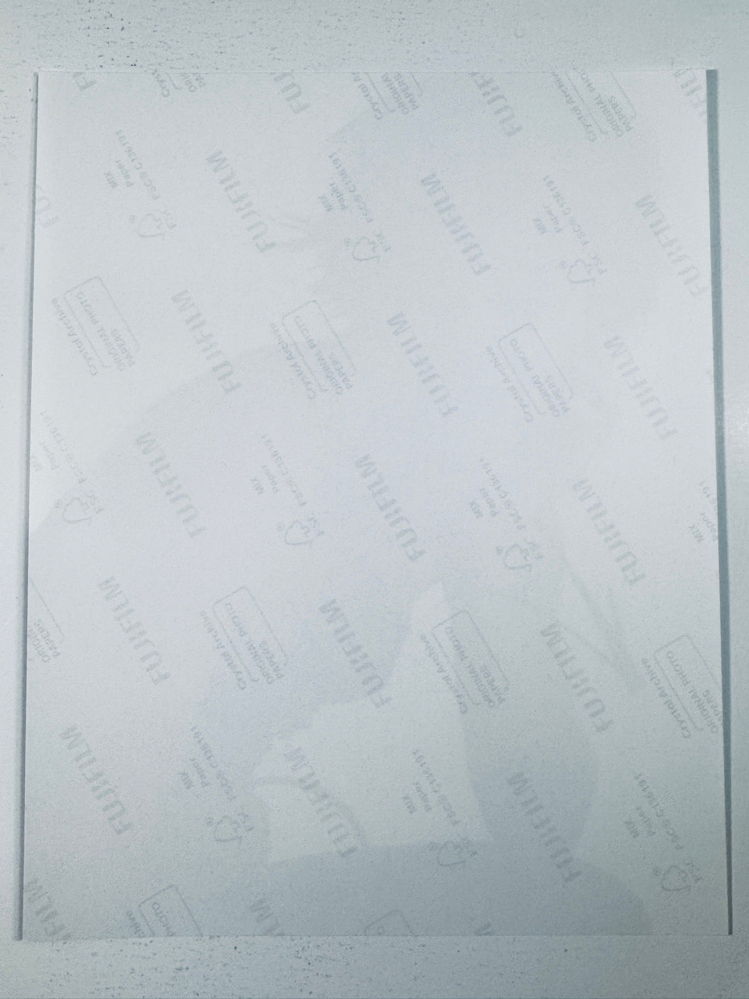 Fujifilm Crystal Archive photographic paper back surface showing the authentic backing and matte paper texture for the Keira Knightley signed photo.