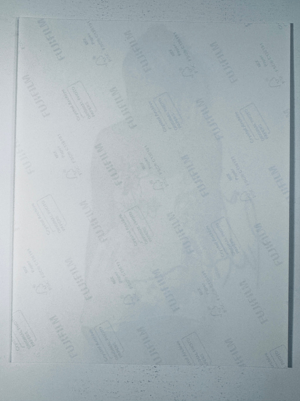 Fujifilm Crystal Archive photographic paper back surface showing the authentic backing and matte paper texture for the Kelsea Ballerini signed photo.