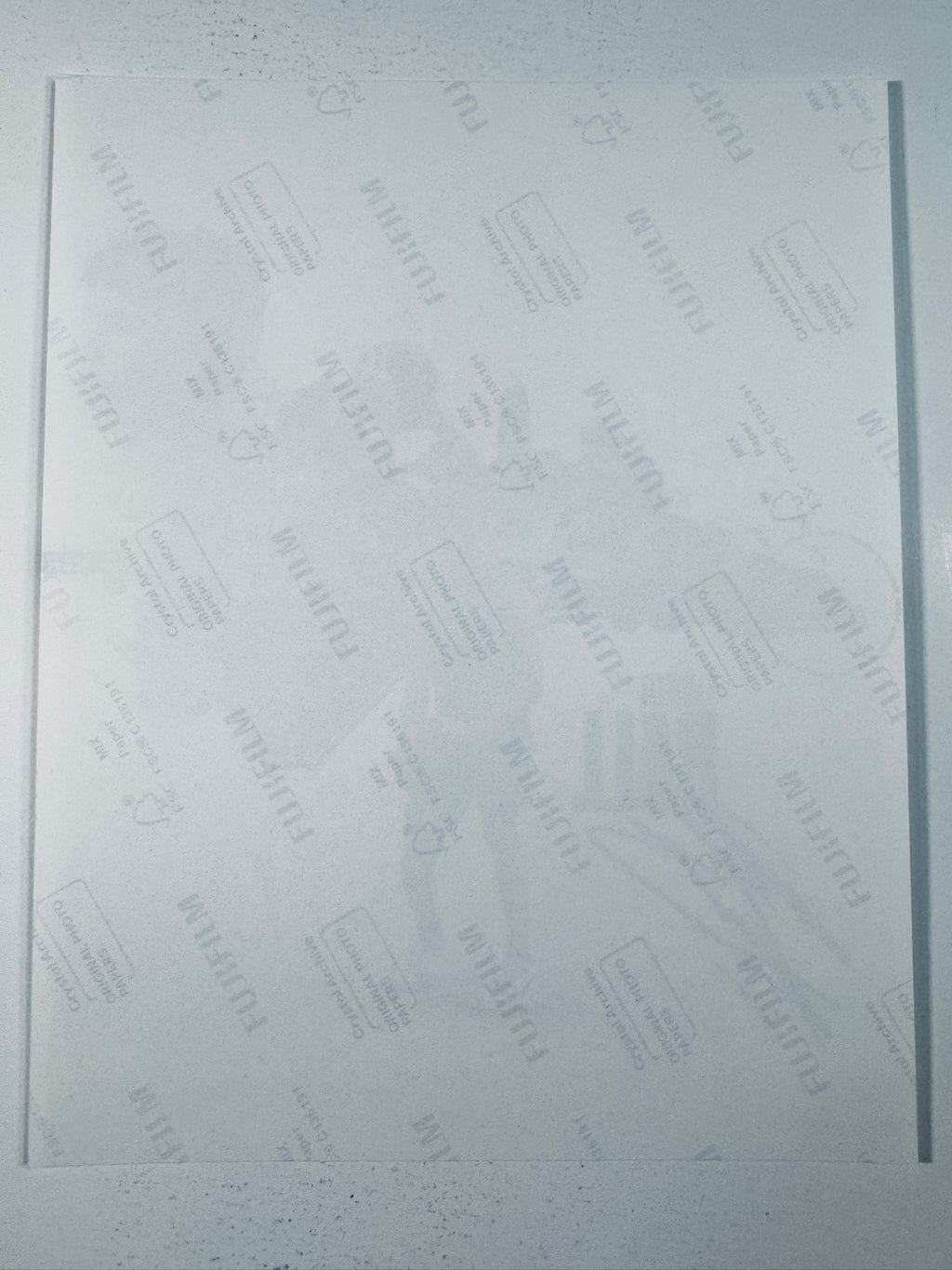 Fujifilm Crystal Archive photographic paper back surface showing the authentic backing and matte paper texture for the LaMelo Ball signed photo.
