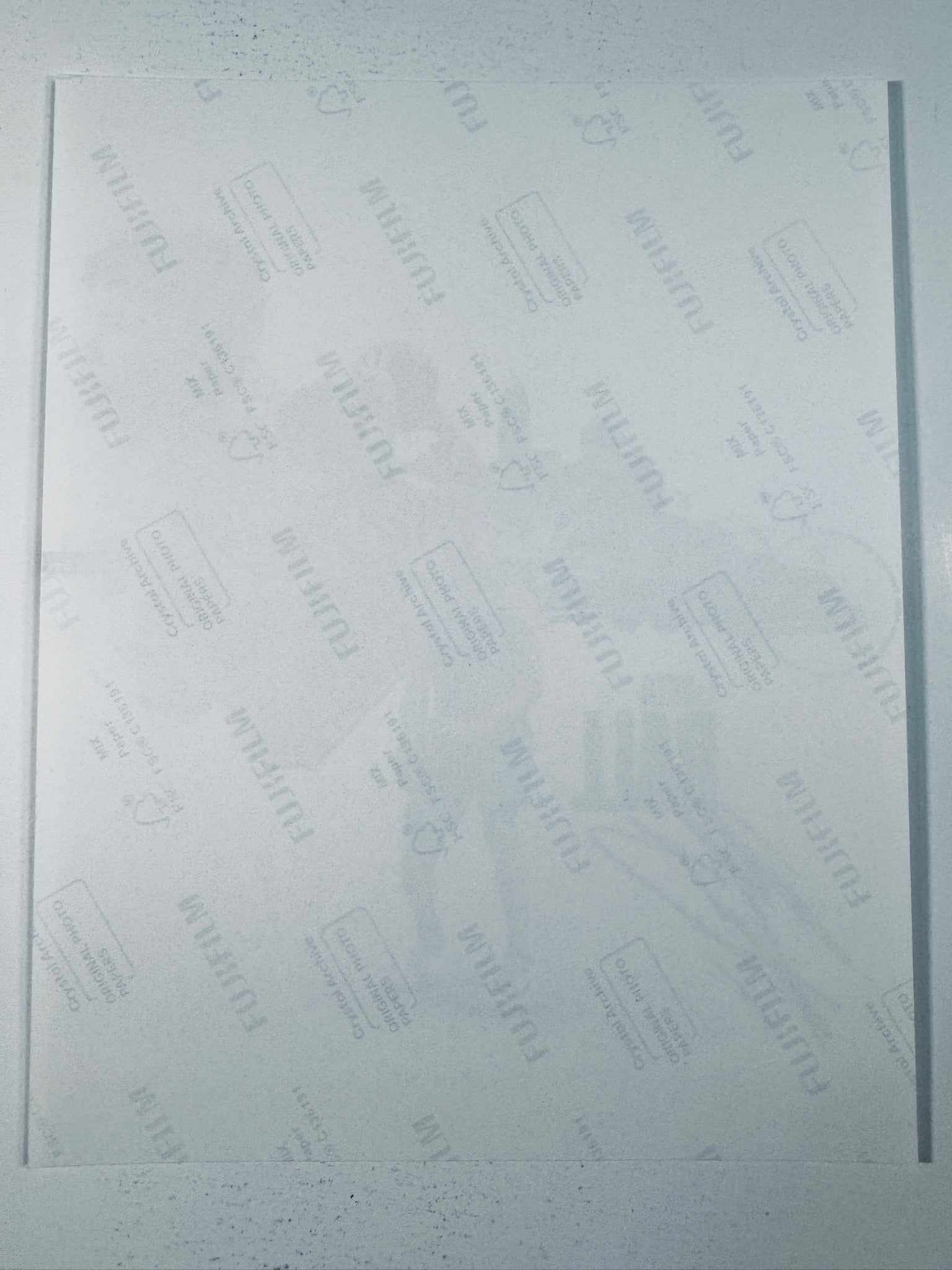 Fujifilm Crystal Archive photographic paper back surface showing the authentic backing and matte paper texture for the LaMelo Ball signed photo.