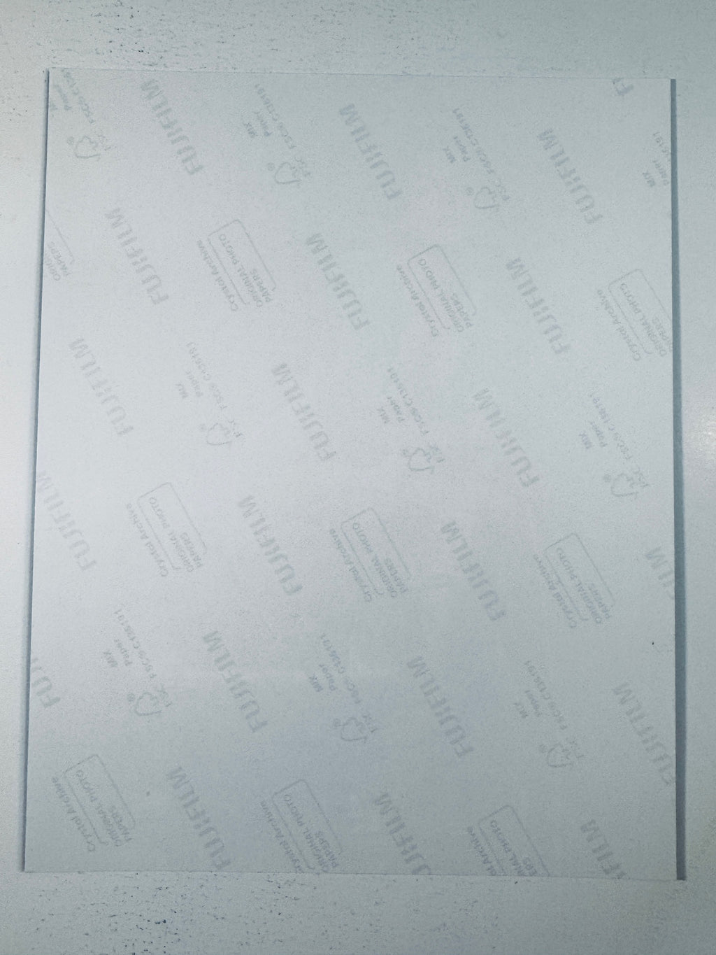 Fujifilm Crystal Archive photographic paper back surface showing the authentic backing and matte paper texture for the Lindsay Lohan signed photo.