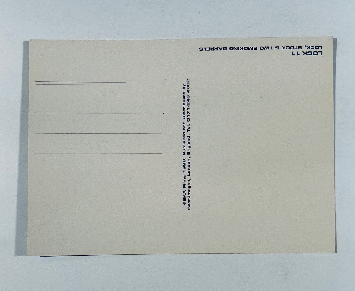 Back side of vintage 1998 Lock, Stock and Two Smoking Barrels postcard published by Star-Images, London.