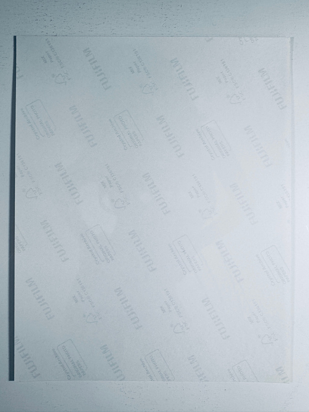 Back condition view of the Fujifilm Crystal Archive paper for the Mariah Carey signed 8x10 photo.