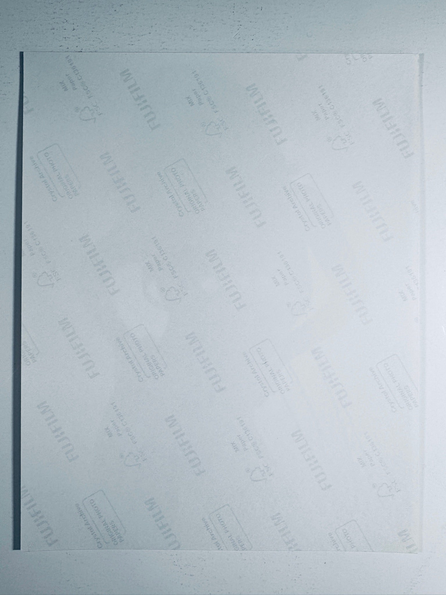 Back condition view of the Fujifilm Crystal Archive paper for the Mariah Carey signed 8x10 photo.