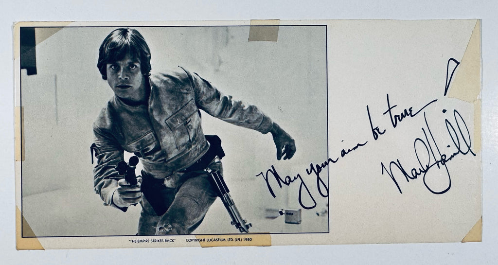 Mark Hamill hand-signed 8x4 vintage Star Wars promo photo featuring Luke Skywalker autograph