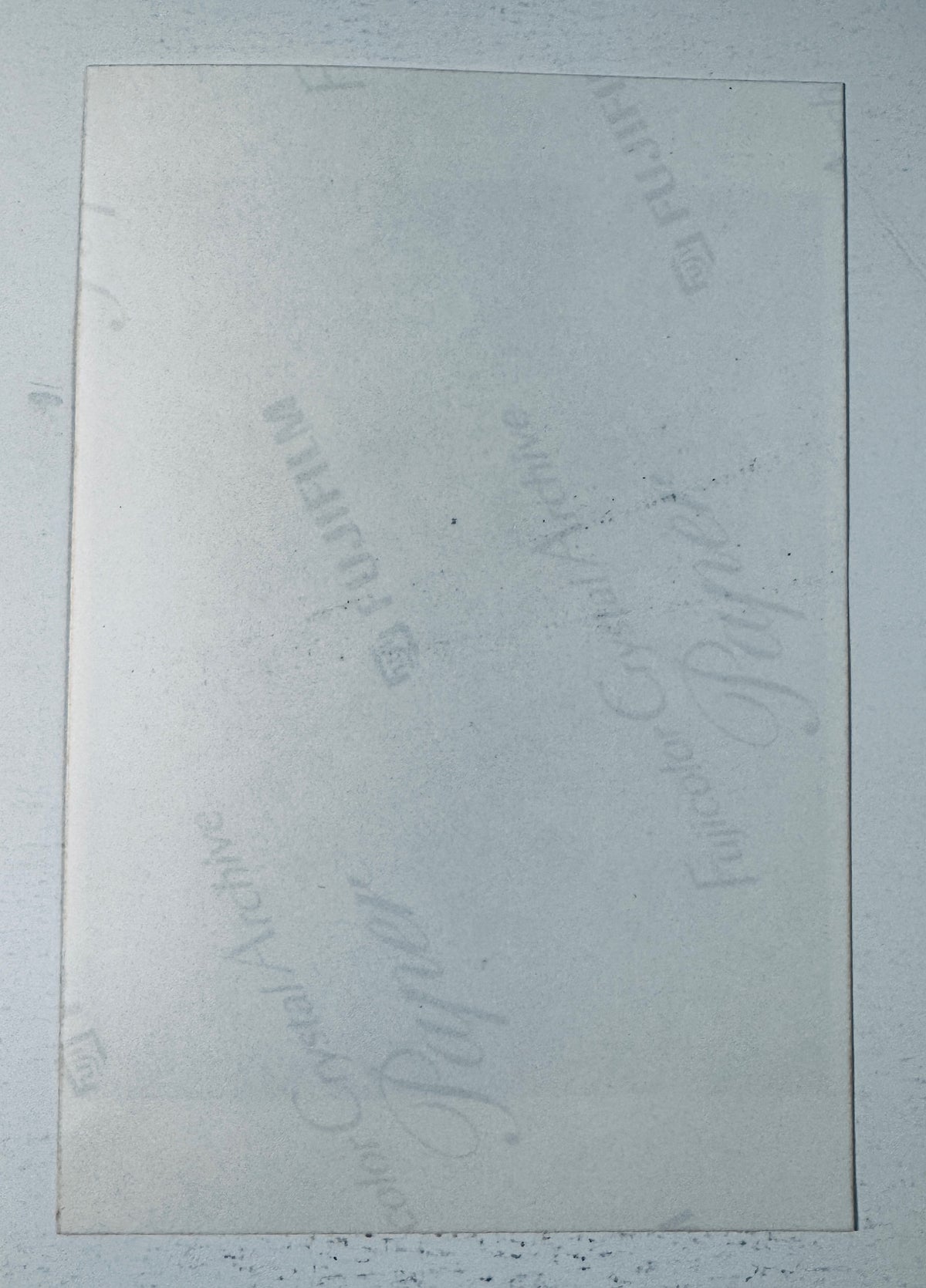 Back of the authentic Martin Sheen autographed photo showing Fujicolor Crystal Archive Paper branding.