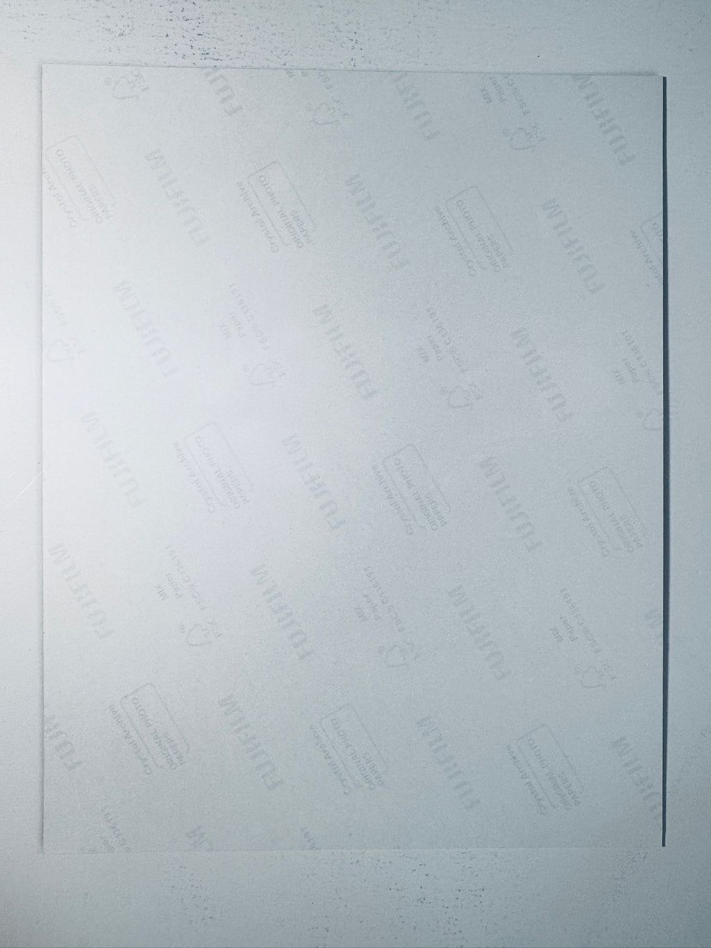 Back condition view of the Fujifilm Crystal Archive paper for the Matthew De Meritt signed E.T. 8x10 photo.