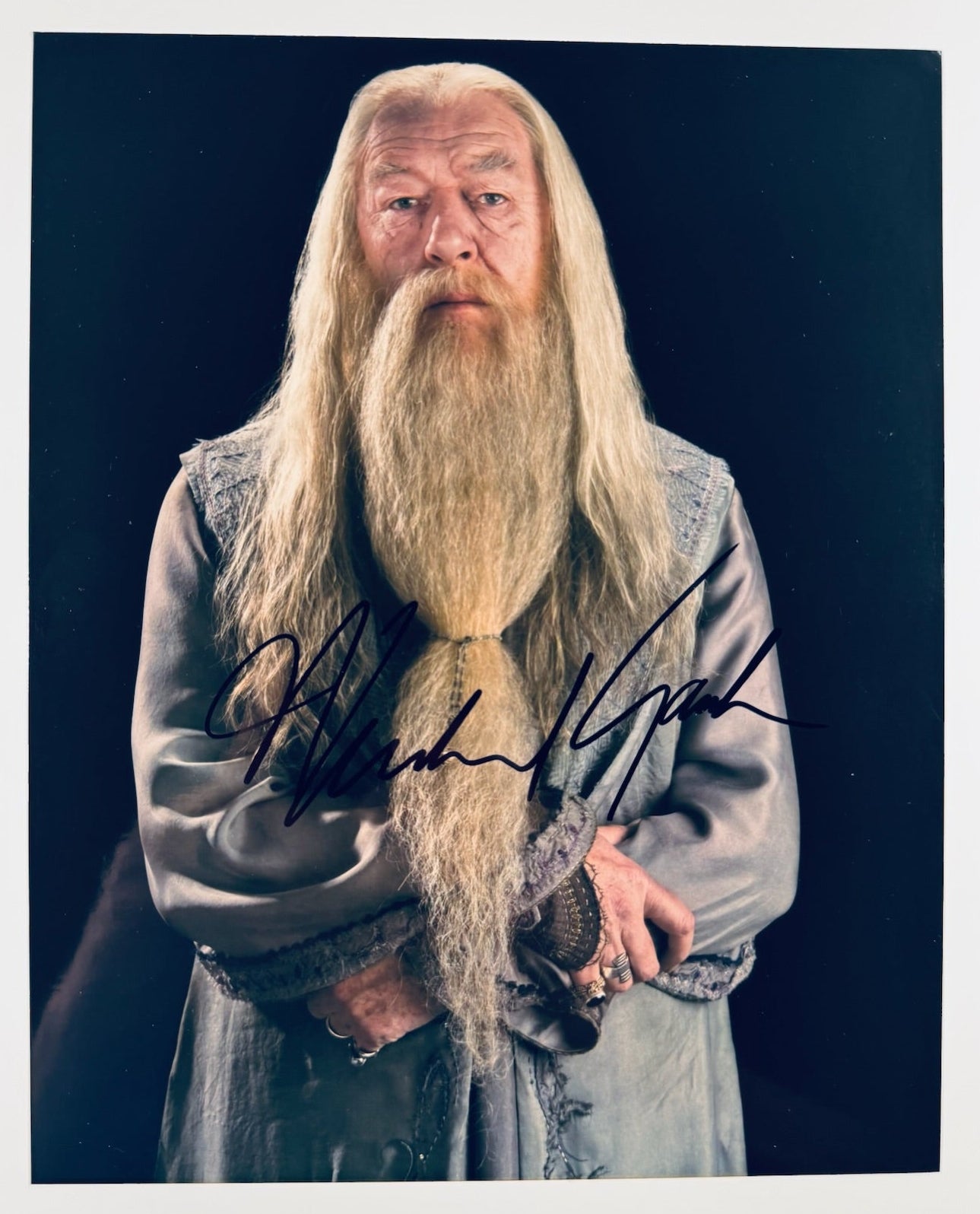 Michael Gambon Harry Potter Albus Dumbledore signed 8x10 color glossy photograph front view