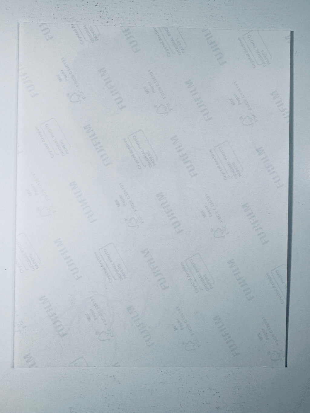 Back condition view of the Fujifilm Crystal Archive paper for the Morrissey signed 8x10 photo.