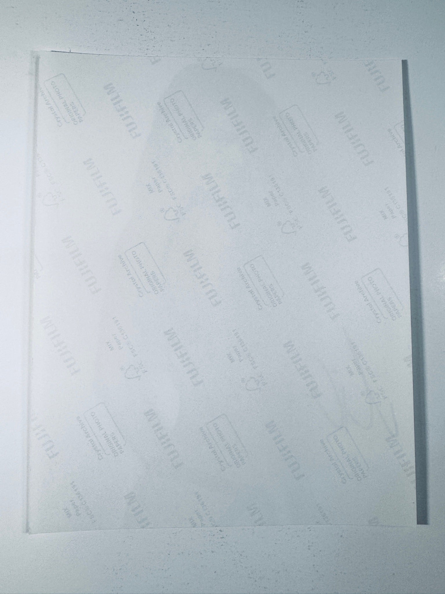 Back of the Fujifilm photographic paper showing the reverse side condition and paper branding for the Nina Agdal signed collectible.