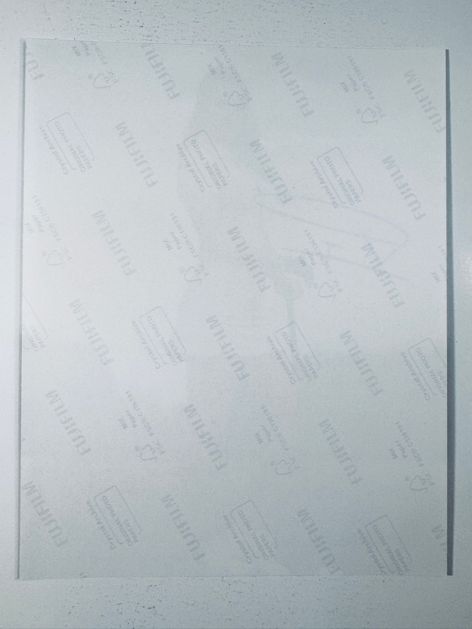 Fujifilm Crystal Archive photographic paper back surface showing the authentic backing and matte paper texture for the Paige Spiranac signed golf photo.