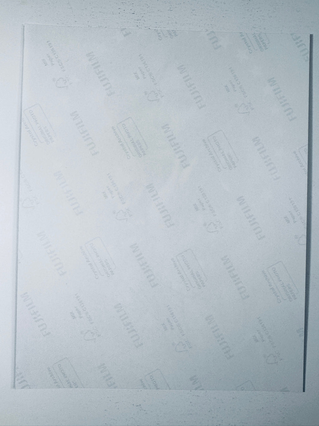 Back of the Fujifilm photographic paper showing the reverse side condition and paper branding for the Paris Hilton signed collectible.