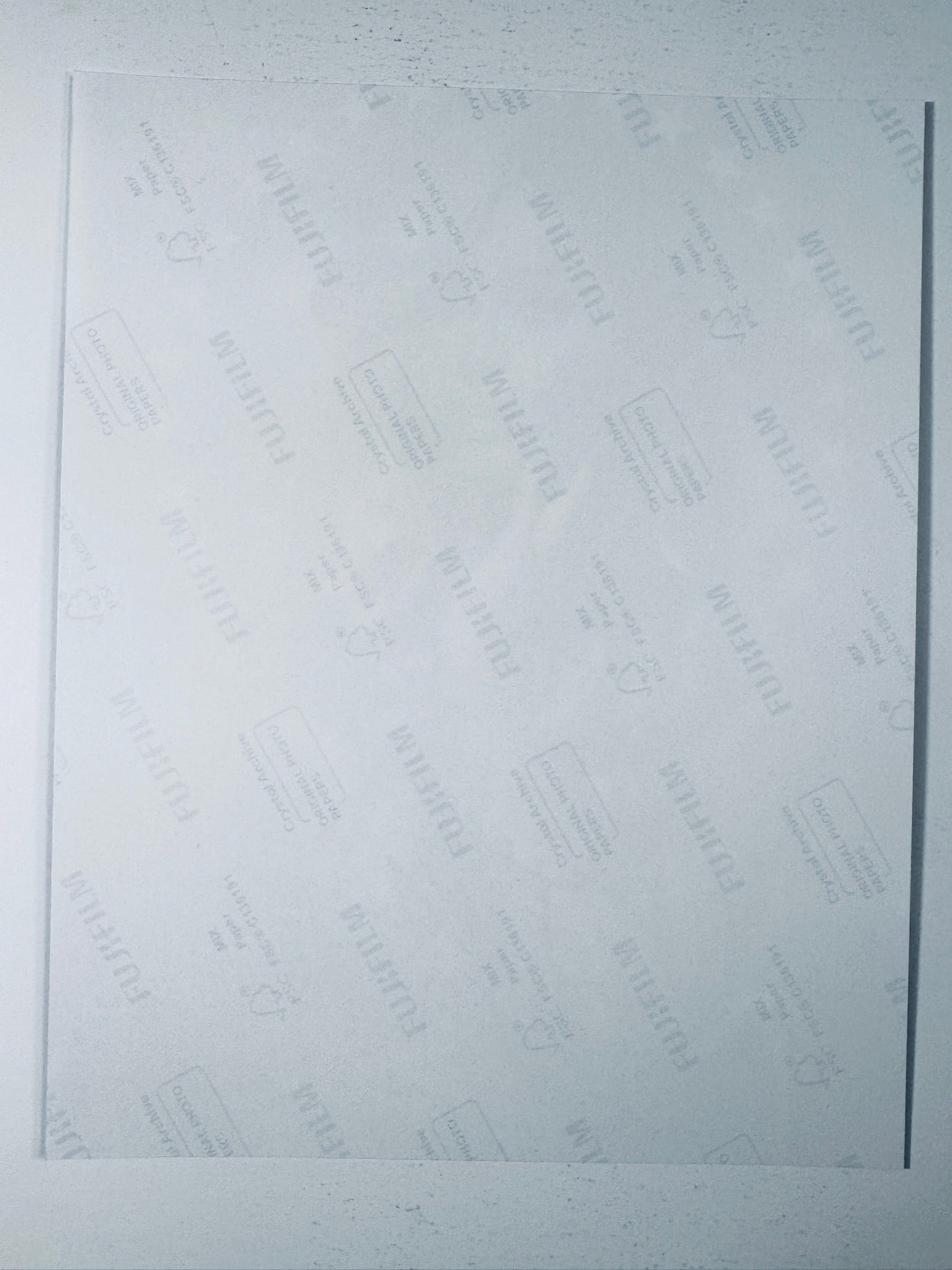 Back of the Fujifilm photographic paper showing the reverse side condition and paper branding for the Paris Hilton signed collectible.